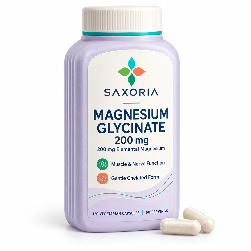 Saxoria Magnesium Glycinate 200 mg Capsules