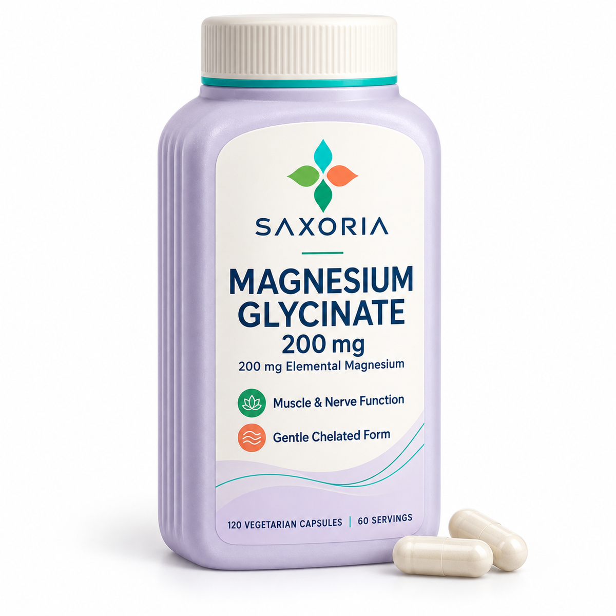 Saxoria Magnesium Glycinate 200 mg Capsules