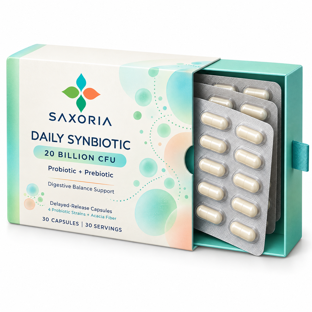 Saxoria Daily Synbiotic 20 Billion CFU Capsules