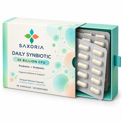Saxoria Daily Synbiotic 20 Billion CFU Capsules