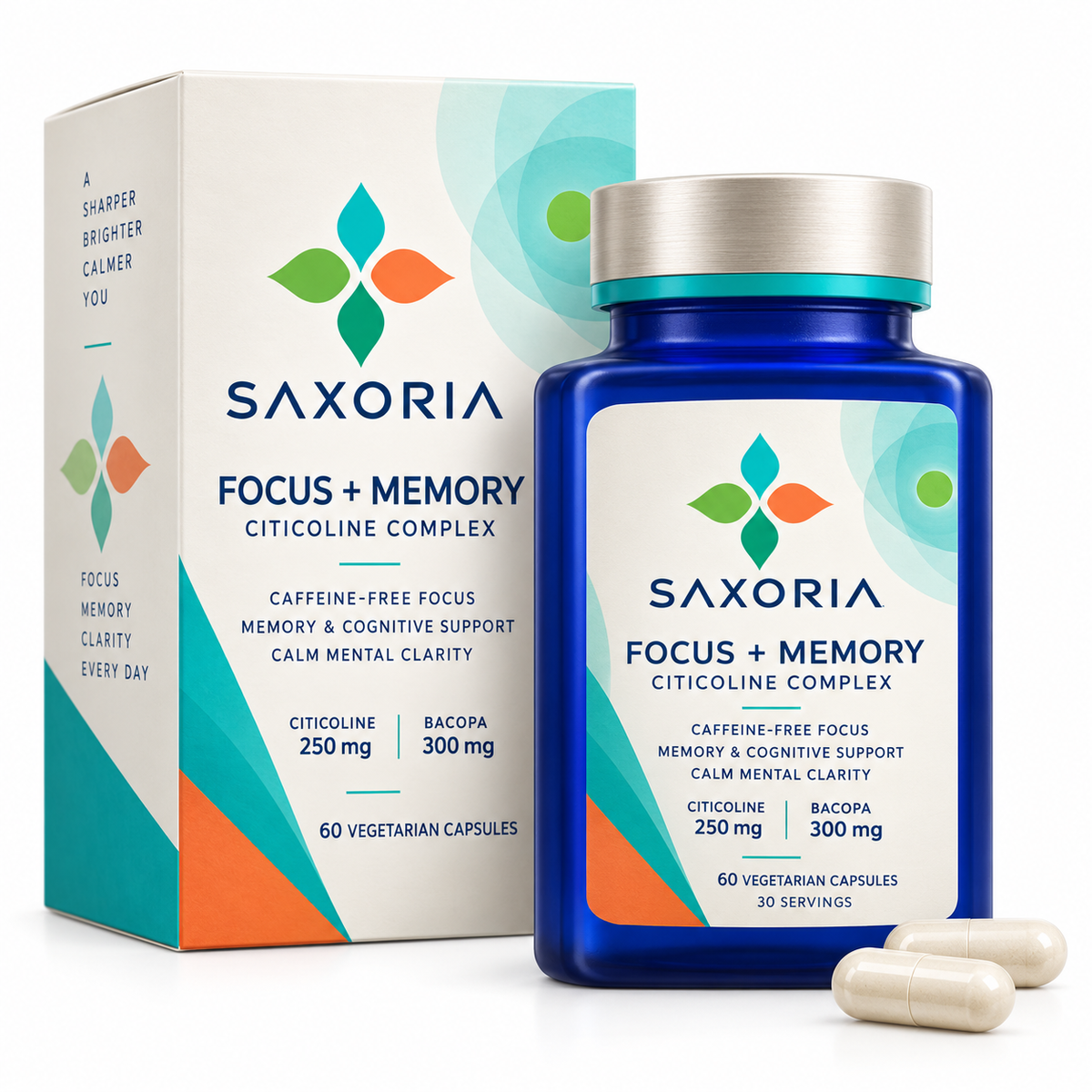 Saxoria Focus + Memory Citicoline Complex Capsules