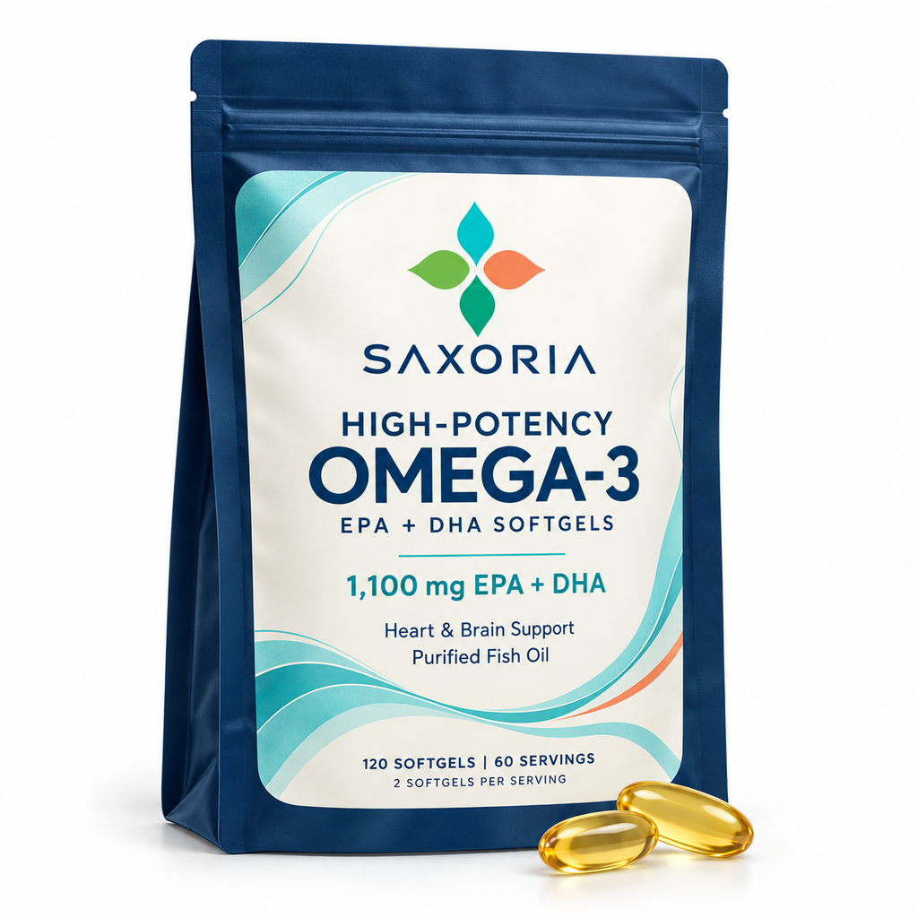 Saxoria High-Potency Omega-3 EPA + DHA Softgels