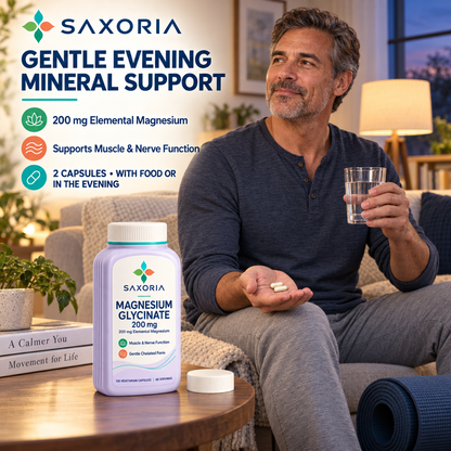 Saxoria Magnesium Glycinate 200 mg Capsules