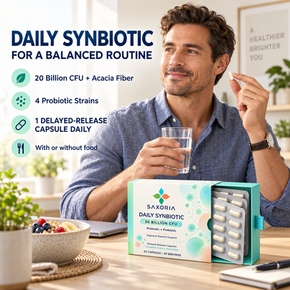 Saxoria Daily Synbiotic 20 Billion CFU Capsules