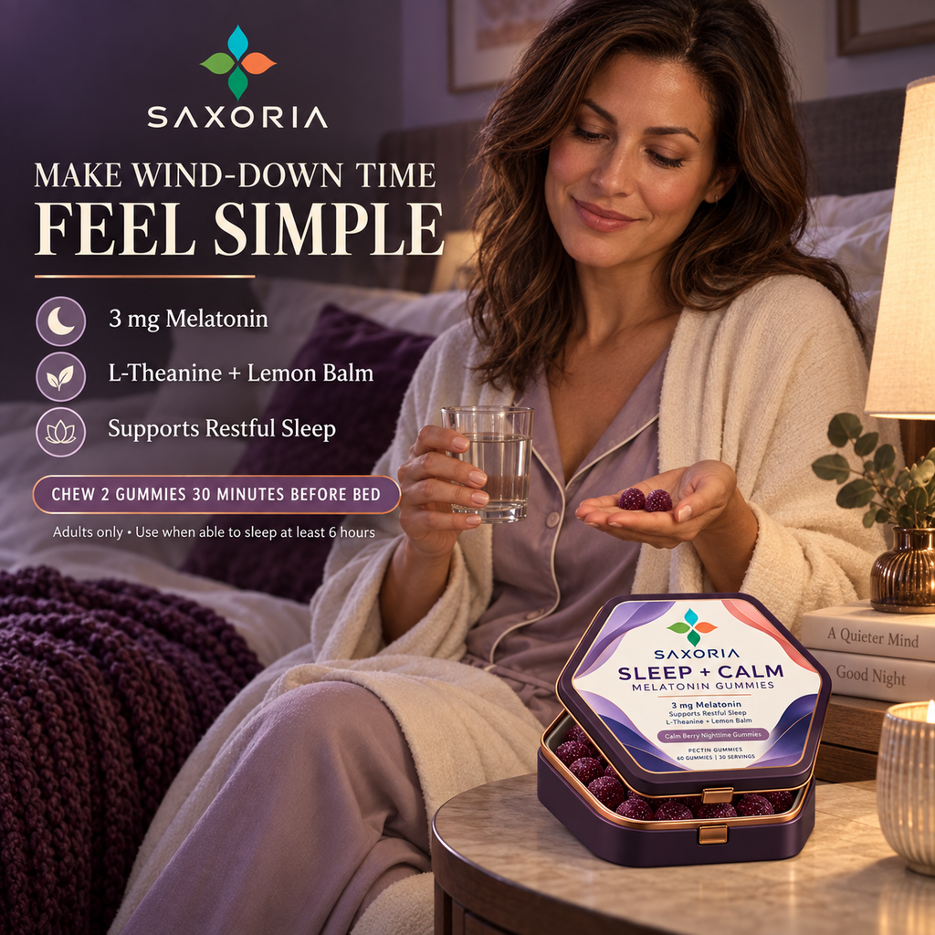 Saxoria Sleep + Calm Melatonin Gummies