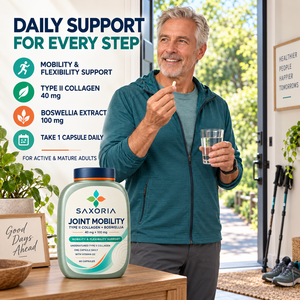 Saxoria Joint Mobility Type II Collagen + Boswellia Capsules
