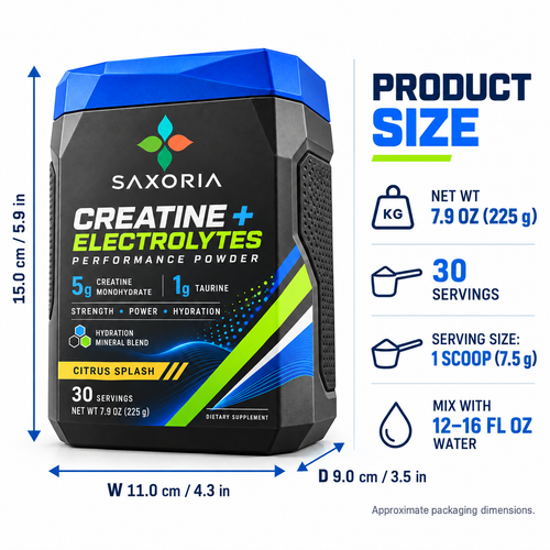 Saxoria Creatine + Electrolyte Performance Powder