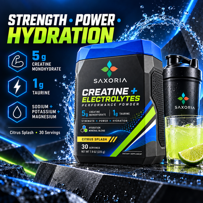 Saxoria Creatine + Electrolyte Performance Powder