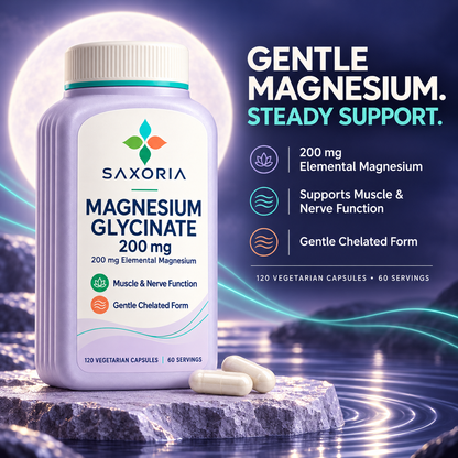 Saxoria Magnesium Glycinate 200 mg Capsules